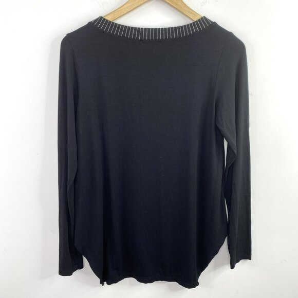 Alembika Top Womens Size Small Oversize Black Long Sleeve Boat Neck Lagenlook - Picture 4 of 4